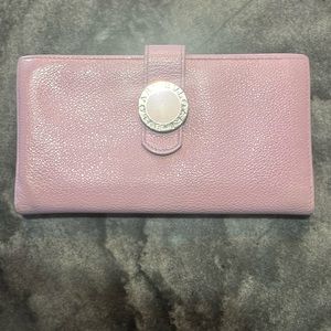 Bvlgari Lavender Lilac Leather Wallet